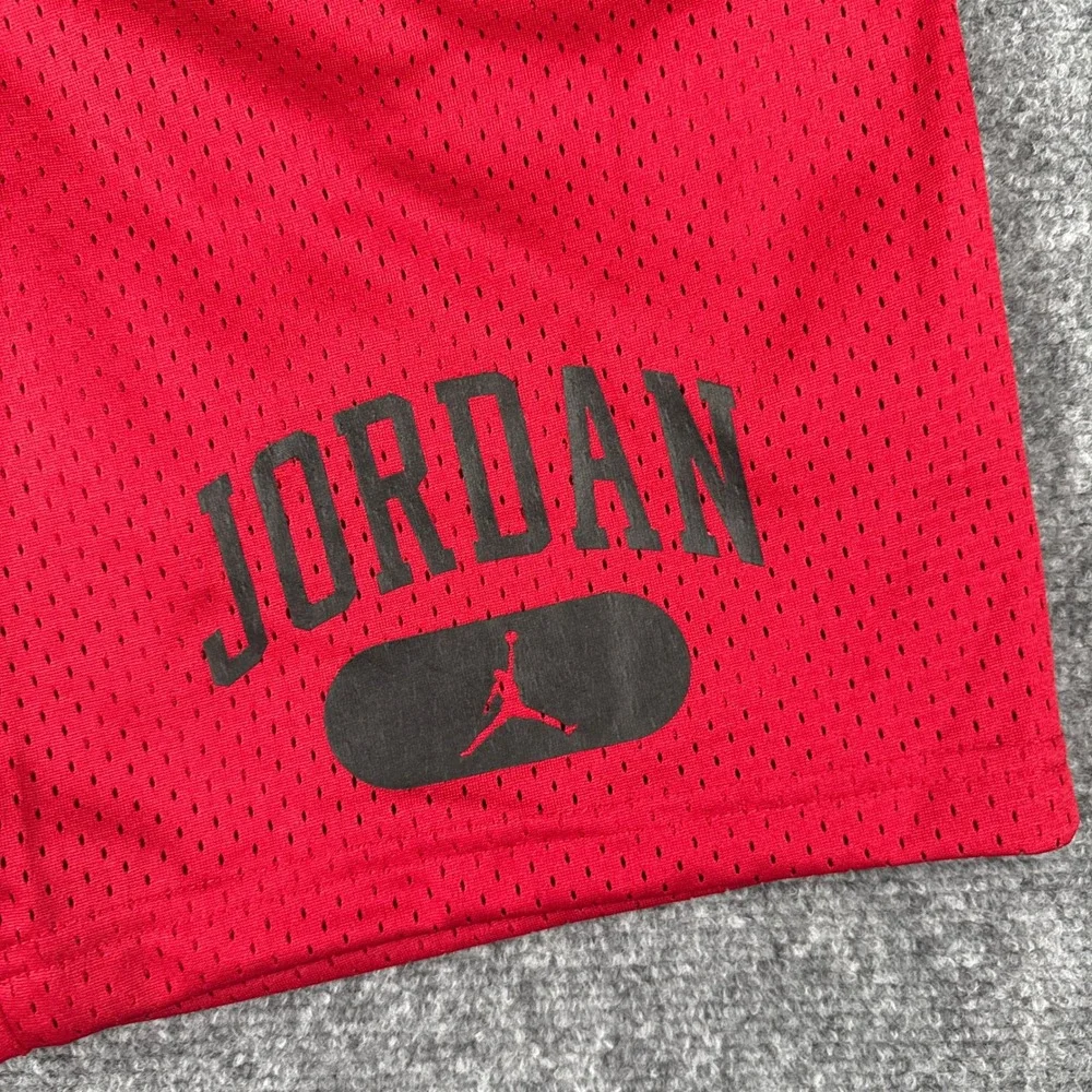 Jordan Boys Large 12-13 Yrs Gym Red Mesh Athletic Basketball Shorts NWT